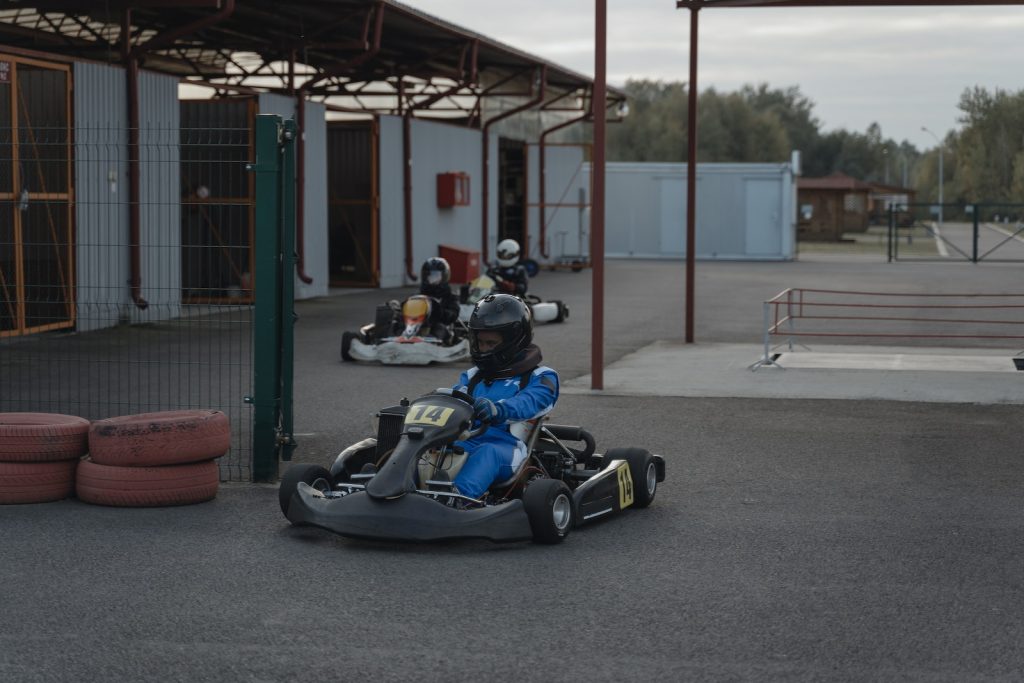 Go Kart Racers in a Competition